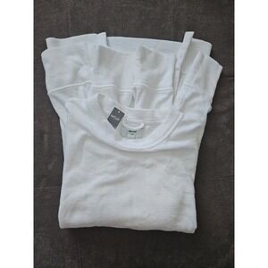 Aerie NWT White Oversized Crewneck Sweatshirt Small S Side Slit Cozy Fleece Loun